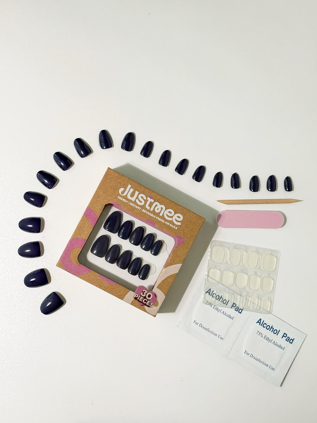 Mitternachtsblau - 30 Stück künstliche Fingernägel