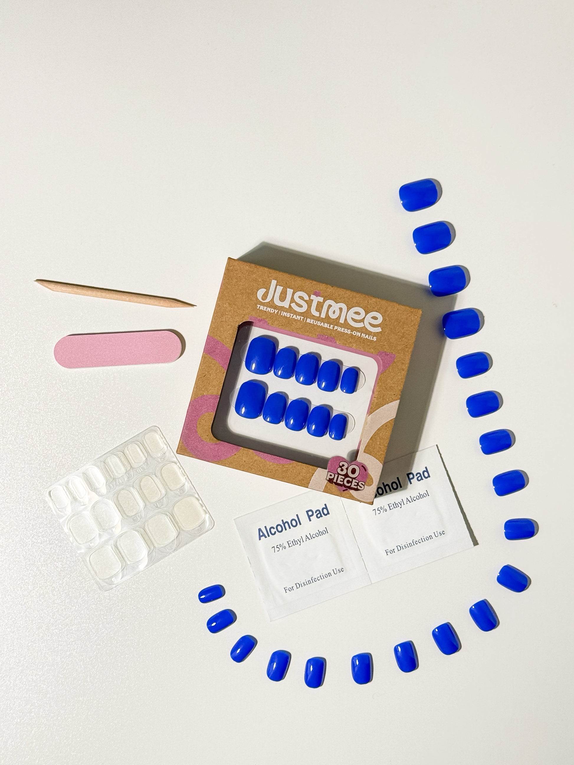 Elektrisches Kobalt - 30 Stück künstliche Fingernägel