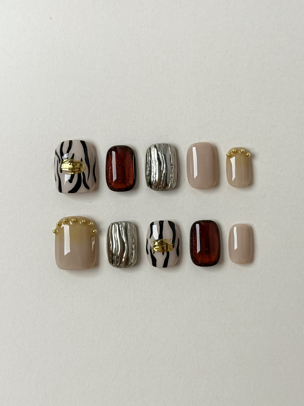 Golden Hour - 10 pcs Press On Nails