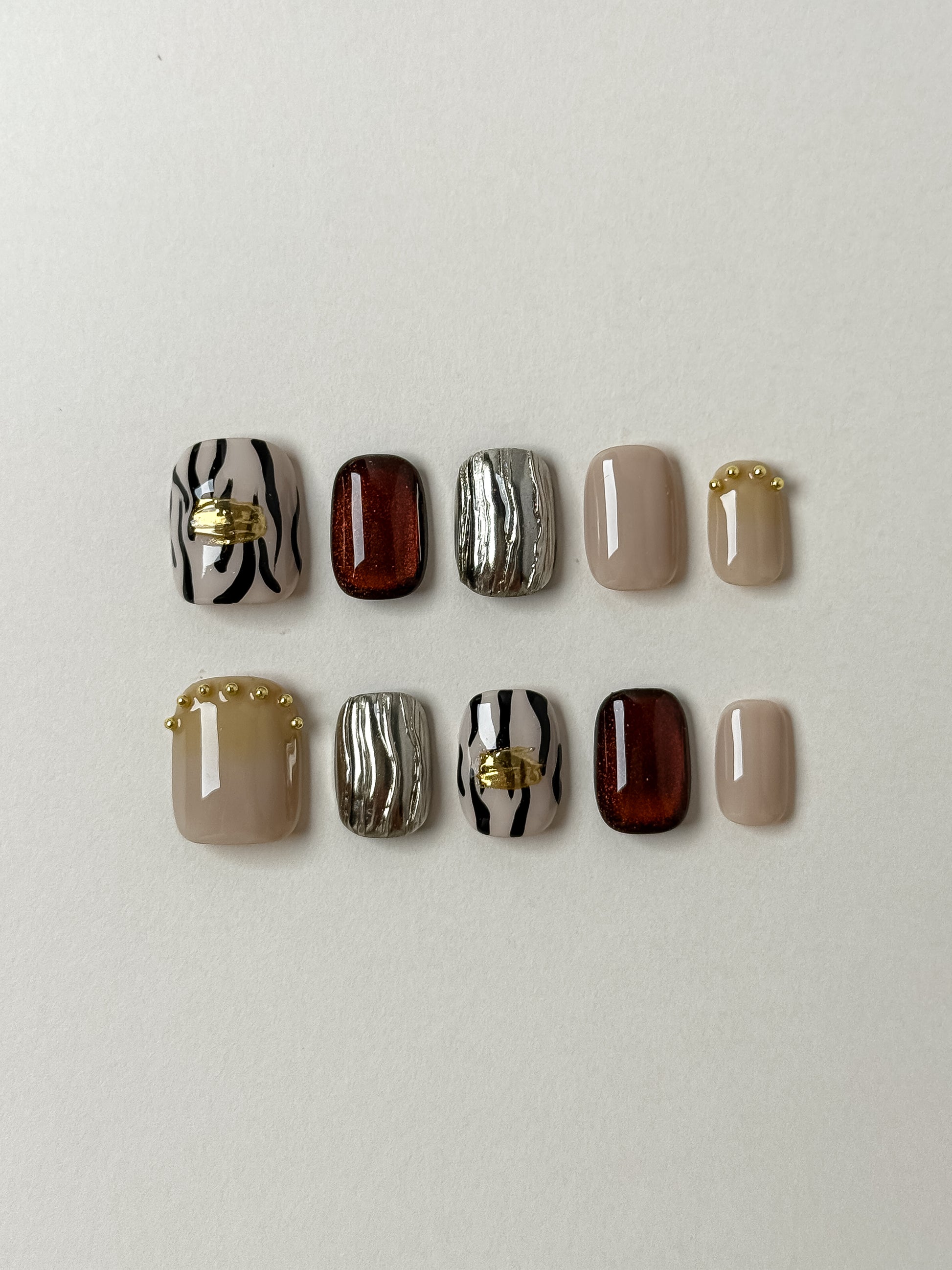 Golden Hour - 10 pcs Press On Nails