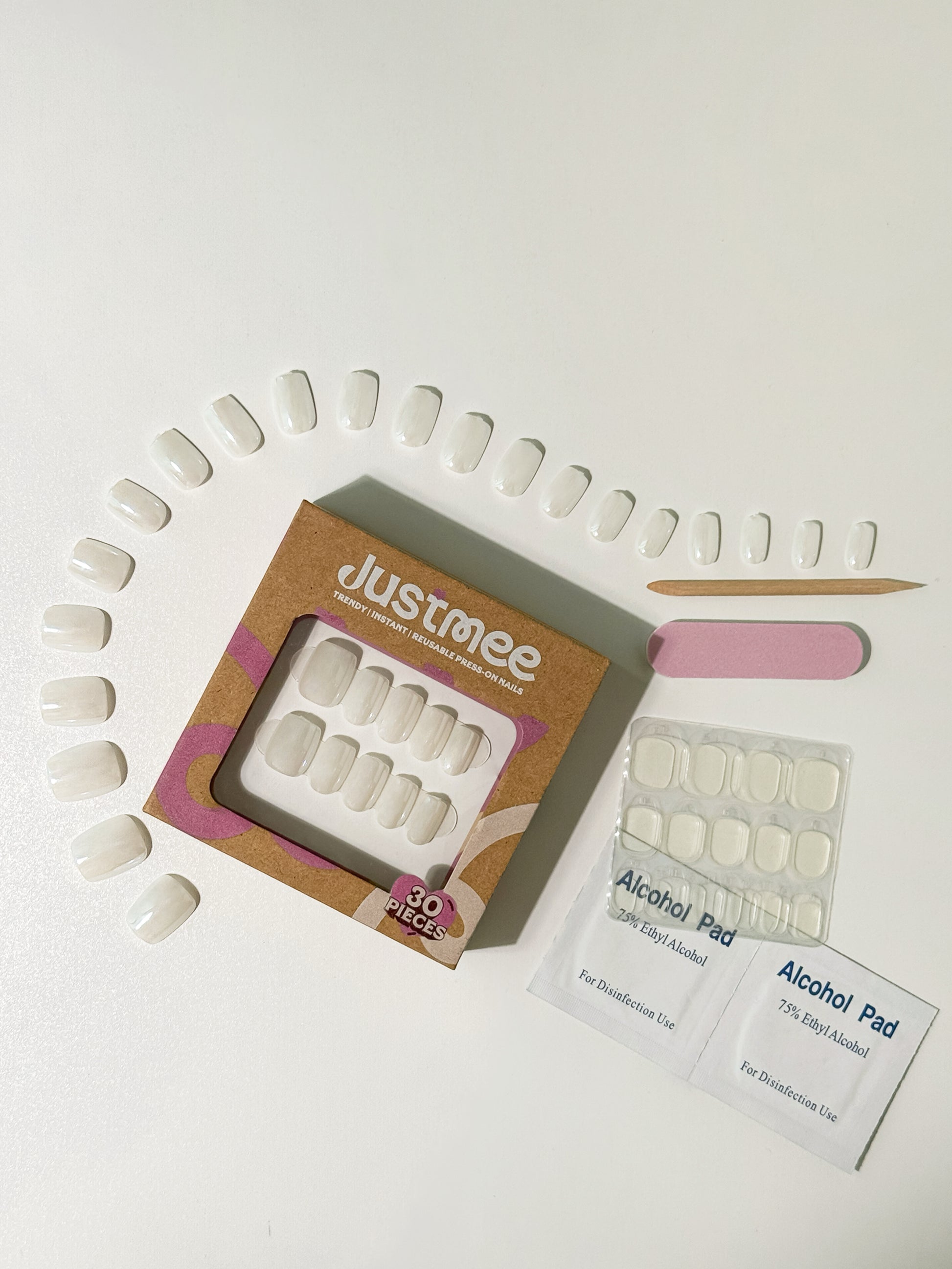 Kokosmilch - 30 Stück künstliche Fingernägel