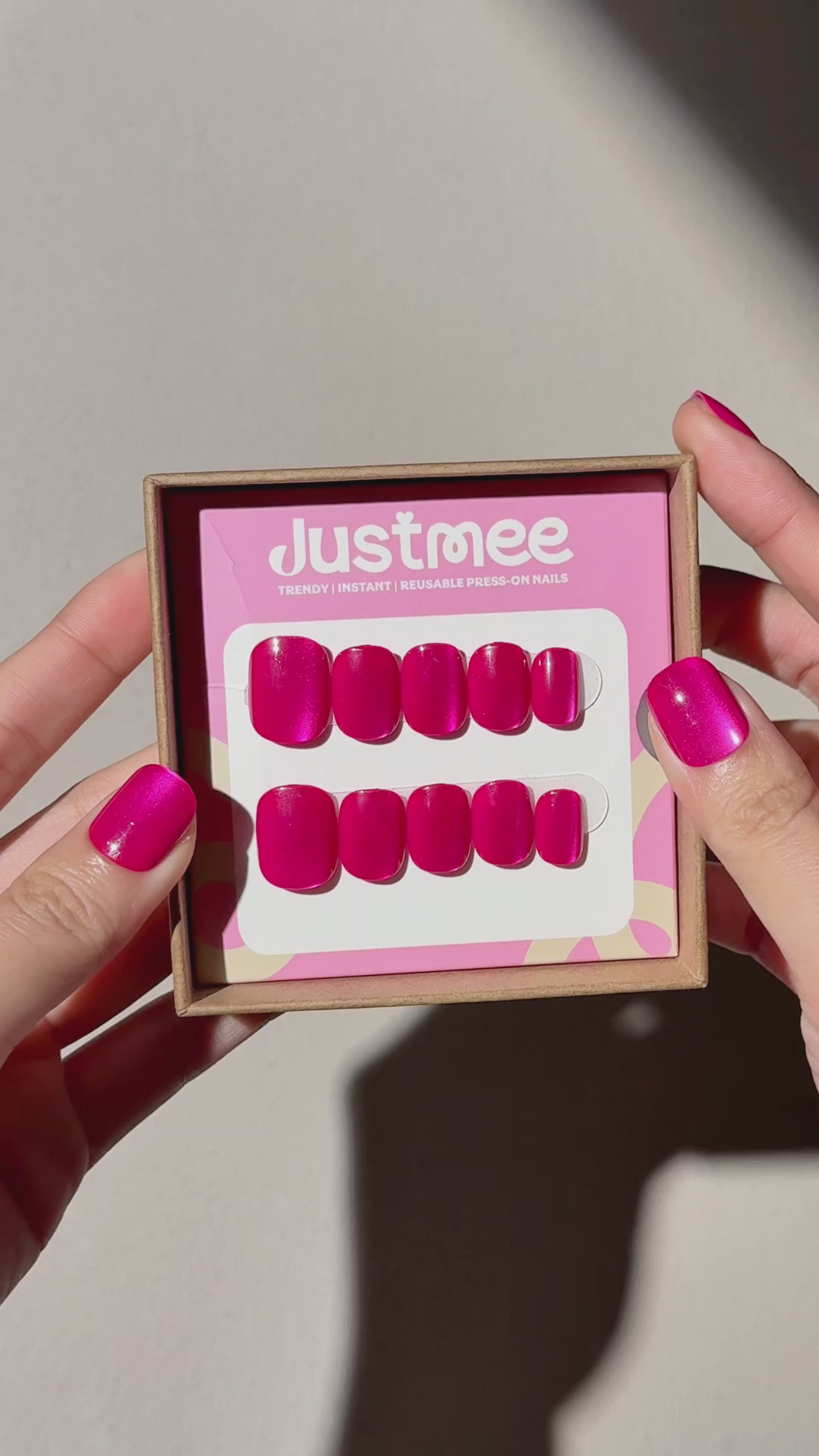 Samtmagenta - 30 Stück künstliche Fingernägel