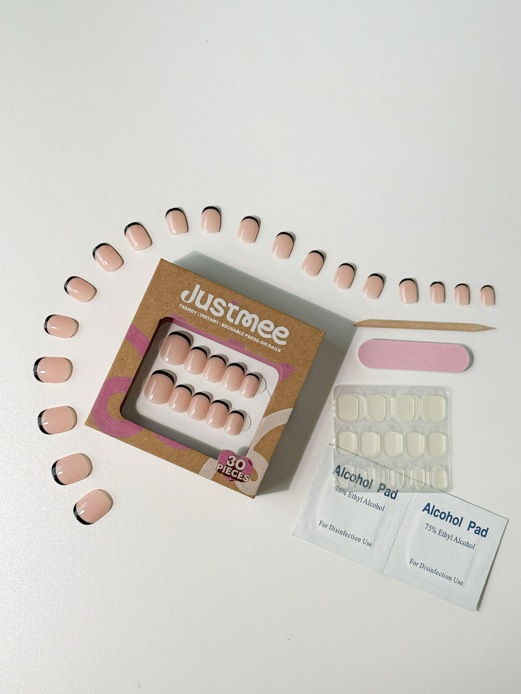 Pink Cloud – 30 Stück künstliche Fingernägel